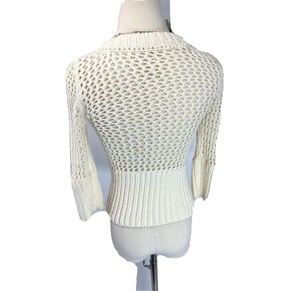 Free People Chunky Open Knit Fitted Cardigan‎ Sweater Buttons Pockets - Picture 4 of 14